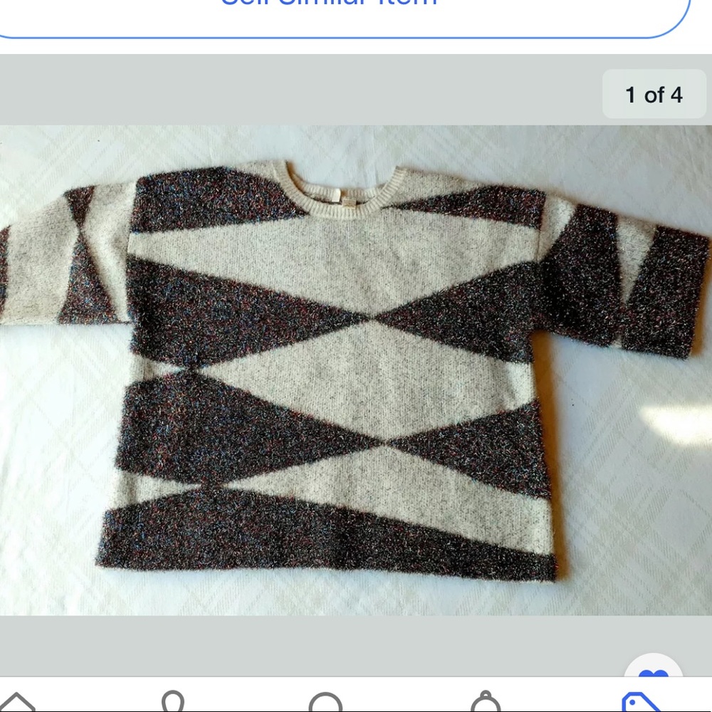 Anthropologie MOTH Sparkling Geo metallic sweater